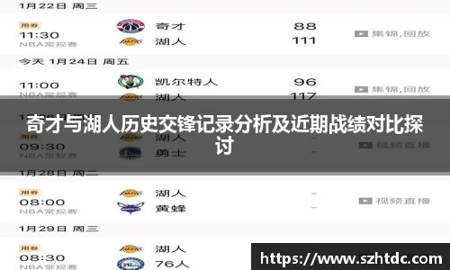 奇才与湖人历史交锋记录分析及近期战绩对比探讨